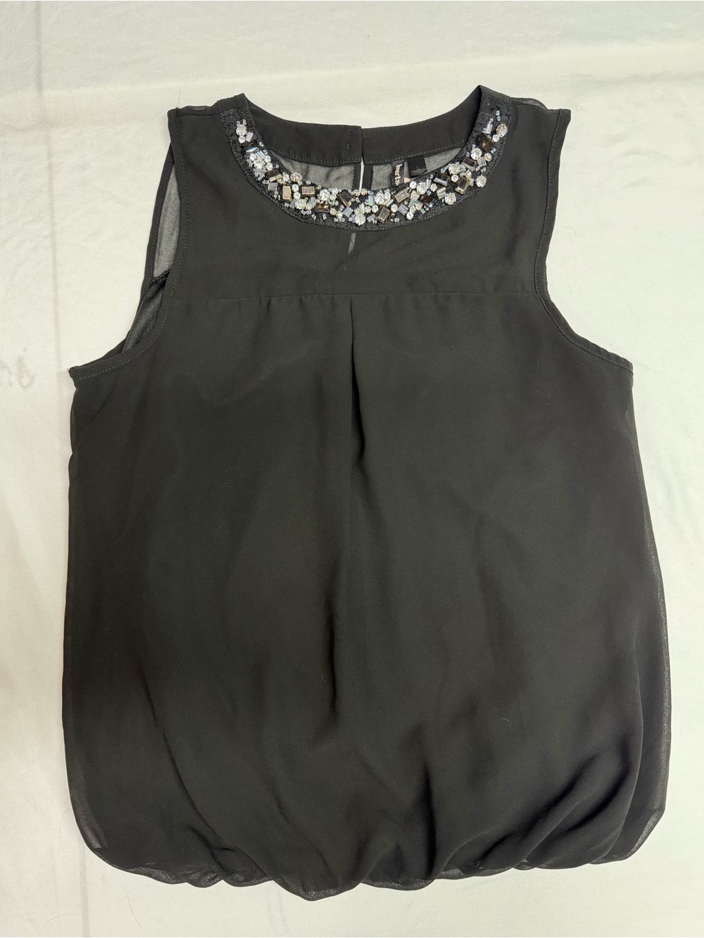HeartSoul Black Beaded-Neck Sleeveless Camisole